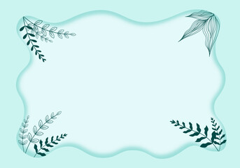 Vector Background Template Floral Tosca Green Leaves Leaf Flower Spring and Summer Hand drawn