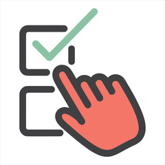 Hand Selecting Check mark Icon vector