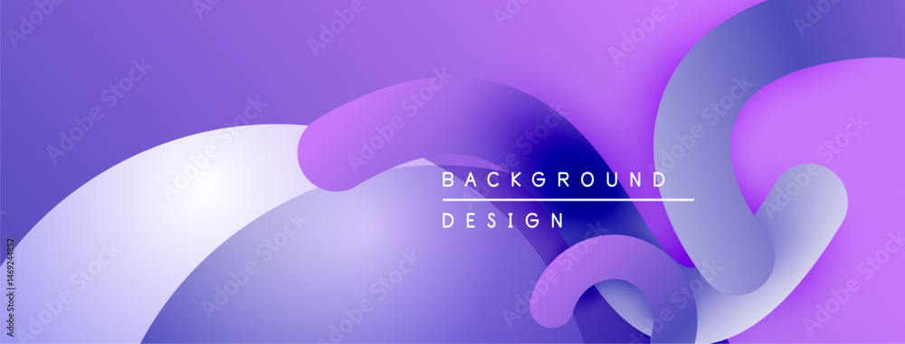 Leinwandbilder Abstract purple background. Fluid shapes overlap, creating dynamic visual effect. Modern design element for digital projects.