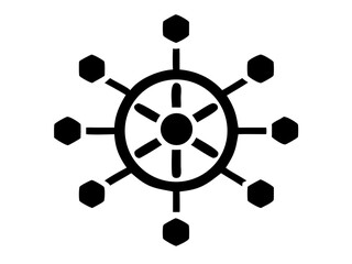 Obraz premium Kubernetes cluster icon silhouette design depicting cloud computing technology