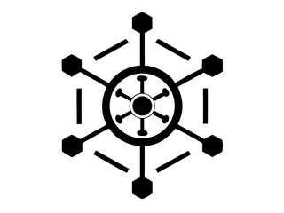 Obraz premium Kubernetes cluster silhouette icon representing cloud computing technology
