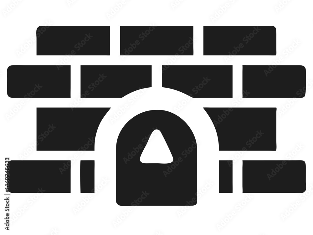 Poster minimalist black vpn tunnel icon design representing secure network connection