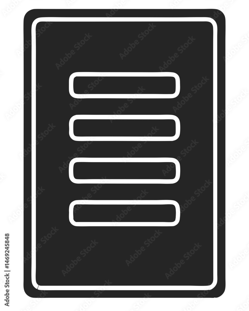 Poster modern hamburger menu icon design in black and white for user interface