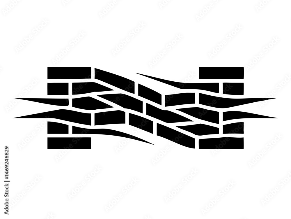 Poster stylized design in black silhouette with transparent background in a vector format