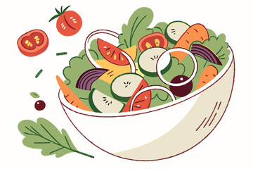 67 tomato,carrot,onion,cucumber,bell pepper,lettuce,herbs,salad bowl,fresh vegetables,healthy eating,food ingredients,realistic style,digital art,high detail,vibrant colors