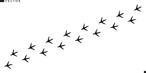 Hen paw print silhouette. Chicken paw print vector © Aleksei_7799