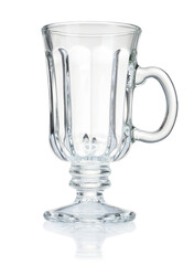 One empty clean glass isolated on white