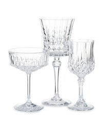 Different empty clean glasses isolated on white