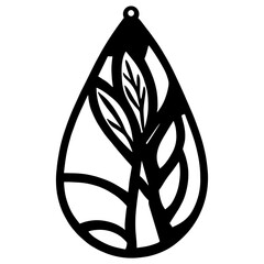 custom wood earrings laser cut svg vector illustration