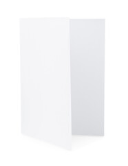 One blank greeting card on white background