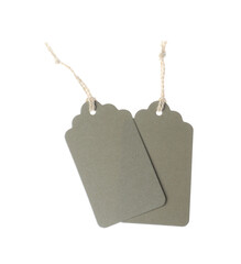 Blank tags with strings isolated on white