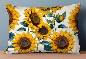 sunflower-patterned pillow brings warmth, brightness, and a cheerful, rustic touch to any cozy space.
