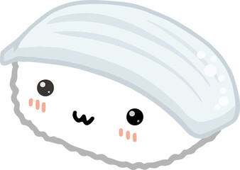 Cute squid sushi character
