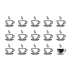 Coffee and Teapot Icons Collection vector