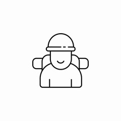 backpacker hiking icon sign vector