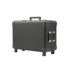 Sleek Black Hard-Shell Travel Suitcase for Business or Leisure Use Isolated on transparent background