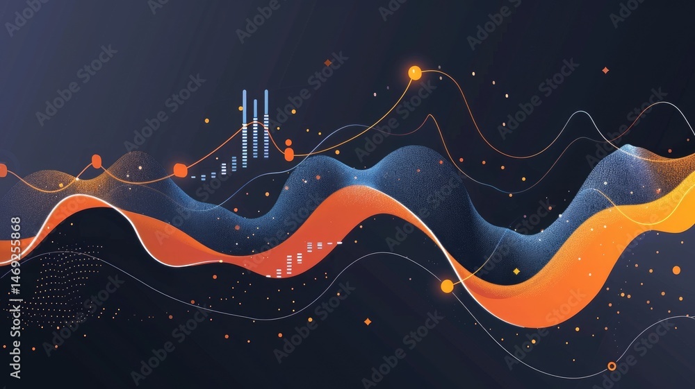 Poster complex business application website with statistic infographic design for excellent business idea. 