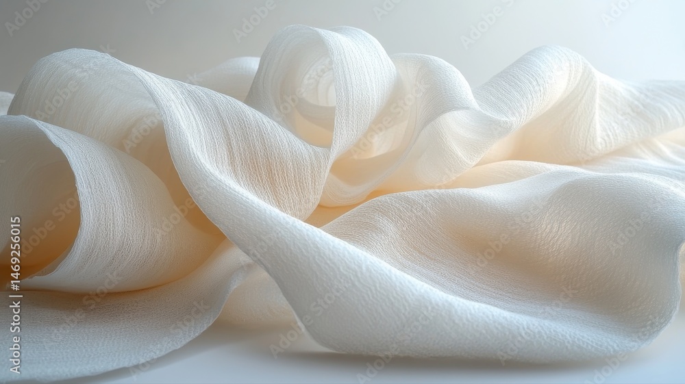 Poster elegant flowing cream fabric texture background fabric flowing texture cream background textile soft