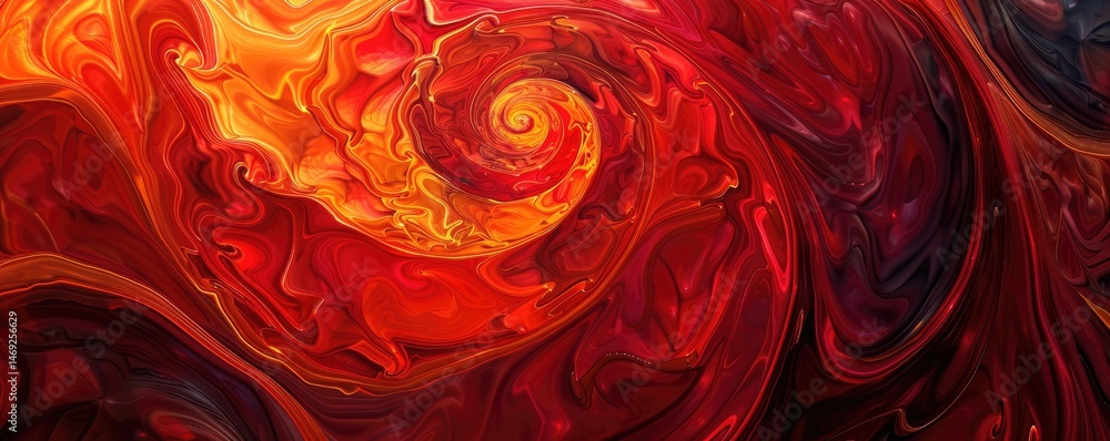 Poster abstract vivid red orange wave flowing express energetic texture. seamless texture of vividness curv