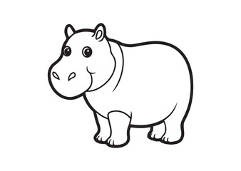 Fototapeta premium Cute Hippopotamus Silhouette Vector