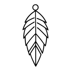 Feather wood earrings laser cut svg vector illustration