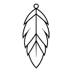 Feather wood earrings laser cut svg vector illustration