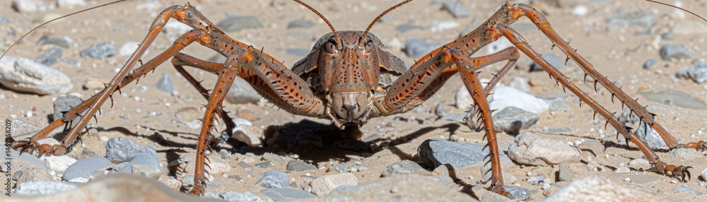 Poster insect on a textured surface with a detailed pattern.