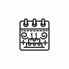 festive calendar icon sign vector