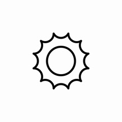 glowing sun icon sign vector