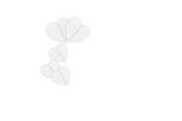 White heart paper set on transparent background