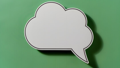Empty Thought Bubble on a Green Background