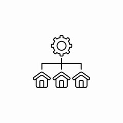 house hierarchy icon sign vector