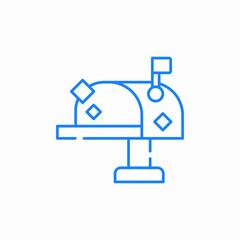 mailbox stars icon sign vector