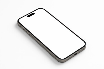 High-quality mockup of a modern smartphone featuring a blank white screen perfect for showcasing app designs website interfaces or mobile technology branding