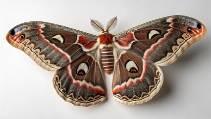 Cecropia Moth on studio background
