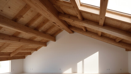 wooden roof of the house