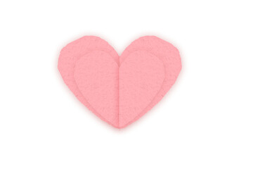 Pink heart paper set on transparent background.