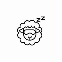 sleeping sheep icon sign vector