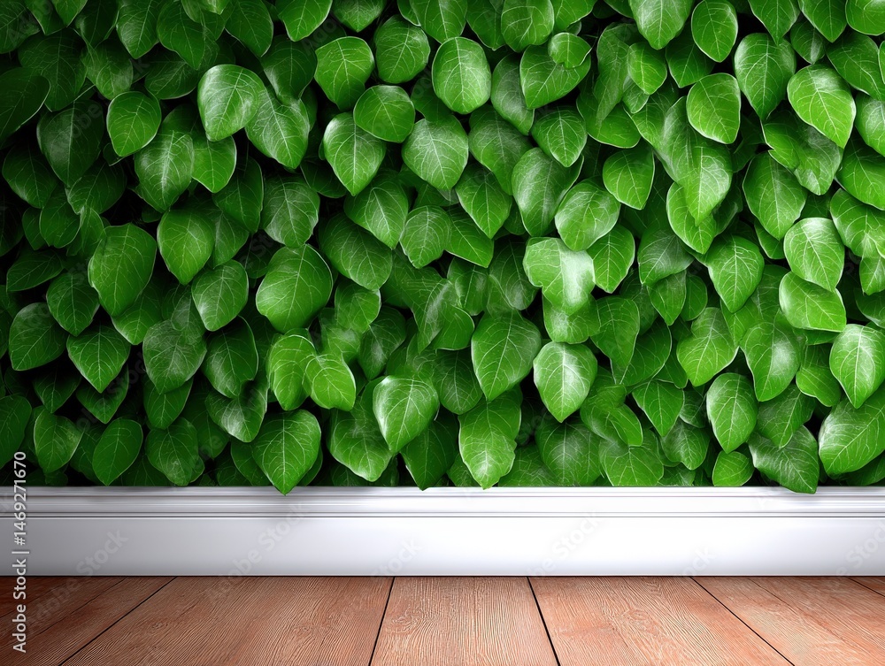 Aufkleber lush vibrant green leaves creating a natural backdrop with intricate textures and patterns enhancing