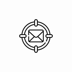 targeted mail icon sign vector