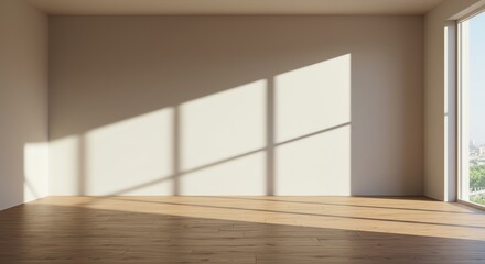 Light and shadow in modern empty room