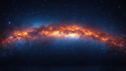 Obraz premium Stunning galactic vista of swirling nebulae and stars.