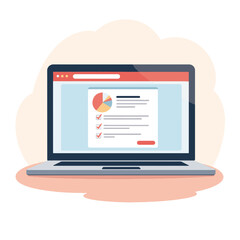 Business Analytics Presentation on Laptop Screen for Digital Marketing, Online Courses, Business Blogs, Finance Education, and Data Visualization Projects