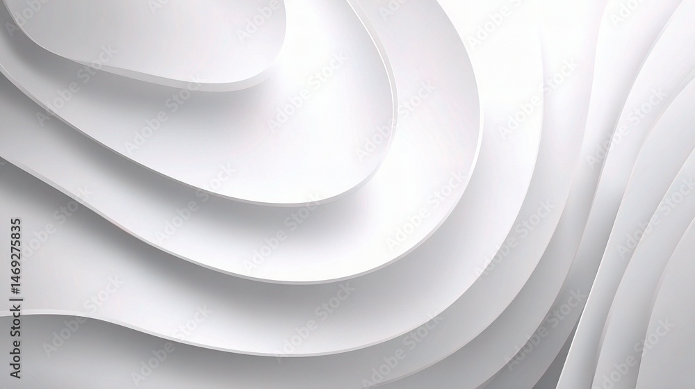 Poster smooth curved abstract wave shapes in soft light and shadows