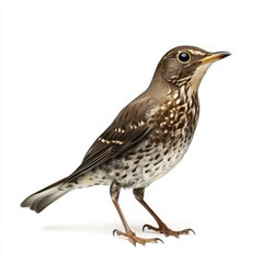Fototapeta premium Speckled Thrush Bird Side View In Natural Setting