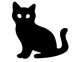 Obraz premium Minimal Style Black Cat Digital Illustration