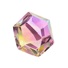 Iridescent Gemstone Multifaceted Crystal with Rainbow Shimmer