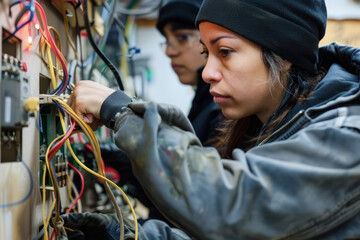 Women's Empowerment Vocational Class Learning Electrical Wiring and Plumbing Repairs in Hands-On Training Session