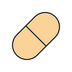 Soft Beige Medicine Pill Icon in Clean Modern Design