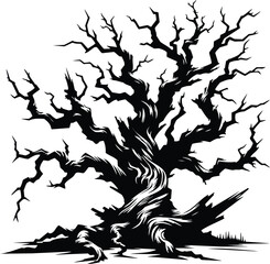 Gnarled Dead Tree Silhouette